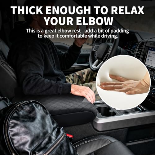 Center Console Cover Compatible with Ford F150 2015-2020/2017-2022 F250 F350 F450 / 2018-2024 Expedition Accessories, Premium Leather Car Armrest Cover Pad (Bucket Seat Only) - size: 2015-2020 Ford F150