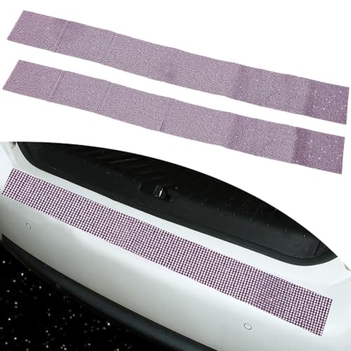 GORGECRAFT 2Pcs Bling Car Door Edge Protector Pink Resin Rhinestone Adhesive Non Collision Scratch Doors Sill Entry Guard Scuff Panel Step Cover Sticker Strips for Cars SUV Truck Universal - color: Light Rose