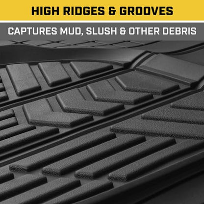 Cat Car Floor Mats for Trucks, Cars - Reservoir Deep Dish All-Weather Car Mats, Waterproof Automotive Floor Liners for Cars Trucks SUV, Universal Car Accessories, Black - style: Deep Dish Reservoir