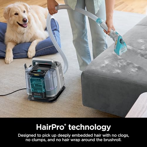 Shark StainStriker HairPro Portable Carpet, Upholstery & Area Rug Cleaner, Stain, Hair & Odor Remover, 3 Tools & dual activated Solution, Teal, PX253BRN - style: StainStriker w/ HairPro (Teal)