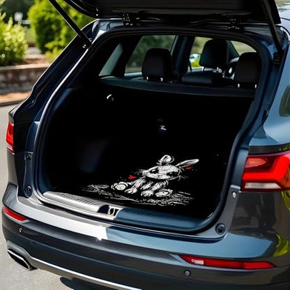 Universal Car Trunk Mat 29" x 39", Easter Rabbit Print All Weather Trunk Protection Cargo Liner, Durable Cargo Mat Rear Trunk Liner, Stylish Vehicle Interior Accessories Suitable for Most Car Models - color: Easter Rabbit