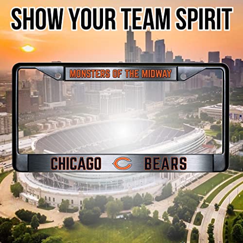NFL Chicago Bears Monsters of the Midway Black Chrome License Plate Frame - 2-Screw Mount - color: Bears
