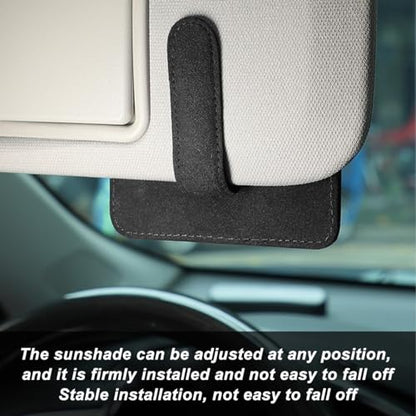 Mandark Car Sun Visor Organizer, Small Leather Vehicle Sunglass Clip Holder for Card License Registration Document Pen, Multifunctional Automotive Sunvisor Storage Pocket, Universal Fit (Orange)
