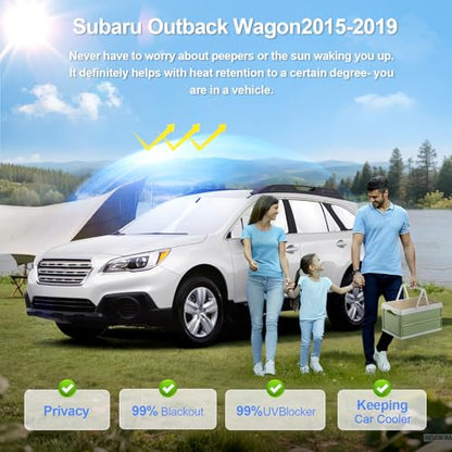 8pcs Car Window Shades for Subaru Outback Wagon 2015-2019 Accessories,Windshield Side Rear Full Sunshade,Sun Visor UV Blocking, Privacy Protection and Blackout for Camping Outdoor - size: for Outback Wagon2015-2019