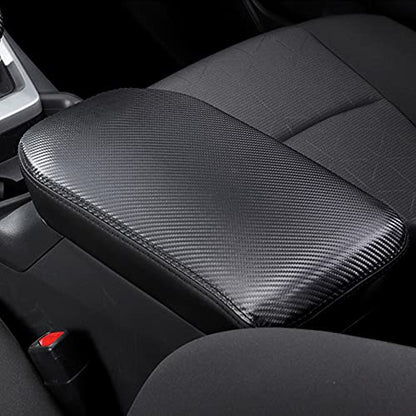 INTGET Center Console Armrest Cover for Toyota RAV4/RAV-4 Accessories 2025 2024 2023 2022 2021 2020 2019 Leather Middle Console Arm Rest Lid Cover Elbow Pad Protector(Carbon Fiber Texture) - color: black with carbon fiber texture