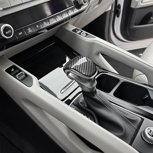 Car Knob Gear Protector, ABS Auto Shift Gear Cover, Gear Cover, Compatible with Kia Telluride 2020-2024 Accessories (Carbon Fiber Pattern) - color: Carbon Fiber Pattern