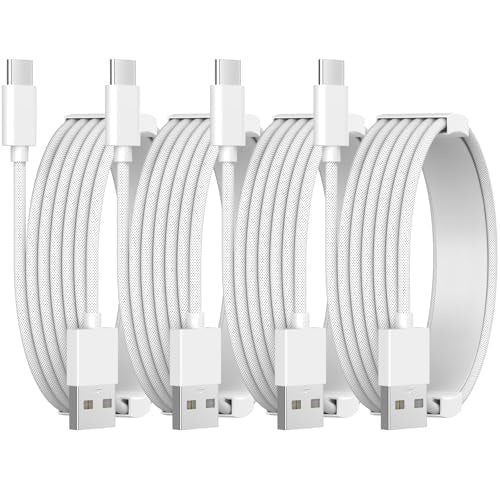 [MFi Certified] iPhone 17 16 15 Charger Cord,4 Pack 6FT 60W USB A to USB C Charging Cable Cord Long for iPhone 17/17 Pro/17 Pro Max/Air/16/16 Pro/16 Pro Max/15/15 Pro Max, iPad Pro/Air - color: White-4PCS/Woven/3FT