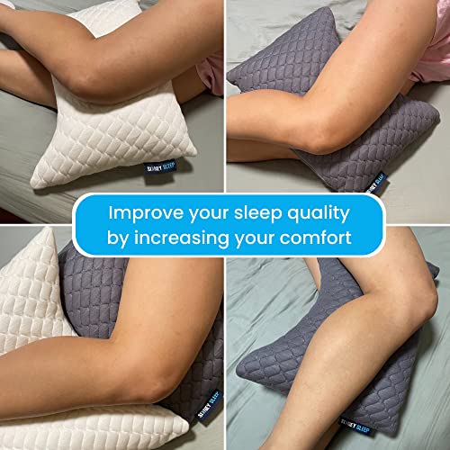 Sidney Sleep Mini Travel Size Neck Pillow - Knee, Back Lumbar and Support - Small Curved Pillow - 14 x 19 Inches - Adjustable Loft - Washable - Drawstring Backpack Included (Mini - Grey) - color: Grey, size: Travel Mini