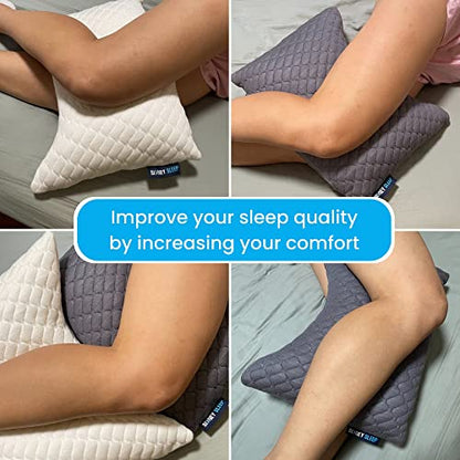 Sidney Sleep Mini Travel Size Neck Pillow - Knee, Back Lumbar and Support - Small Curved Pillow - 14 x 19 Inches - Adjustable Loft - Washable - Drawstring Backpack Included (White) - color: White, size: Travel Mini