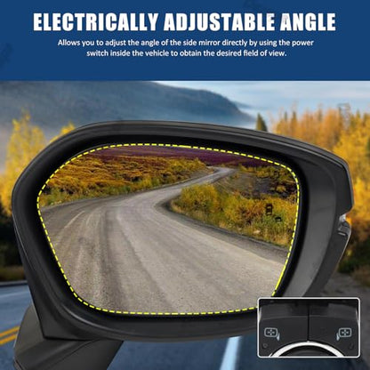 Passenger Side Mirror Assembly Compatible with Honda Civic 2022-2025 Heated with Blind Spot Monitor, Turn Signal, Power Adjustable Glass Replace 76208T20A31 HO1321352 (8Pin Right) - style: 8pin Right