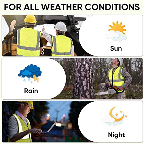 TICONN Reflective Safety Vest High Visibility Class II Mesh Vest for Women & Men Meets ANSI Standards - color: Yellow, size: X-Large