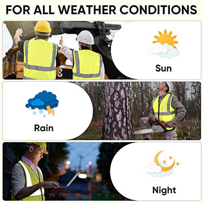 TICONN Reflective Safety Vest High Visibility Class II Mesh Vest for Women & Men Meets ANSI Standards - color: Yellow, size: Large