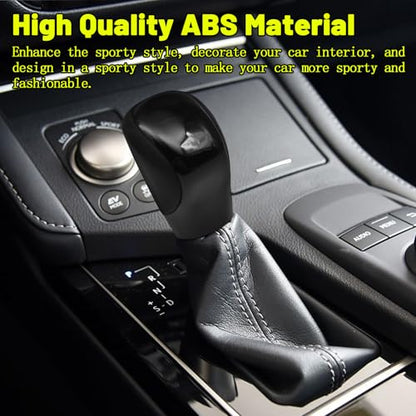 Compatible with Lexus ES GS GX is NX RC RX 200t 300 350 3450h 450hL 350L ABS Black Leather Piano Black Automatic Gear Shift Knob Lever Replace - color: Piano Black