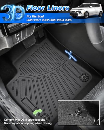 Cartist Floor Mats for Kia Soul 2020-2025 2026, All Weather Cargo Liner for Soul Accessories, Heavy Duty Car Mats, Car Accessories (Only Fit The Upper Floor of The Trunk) - size: 3)Kia Soul【20-26】