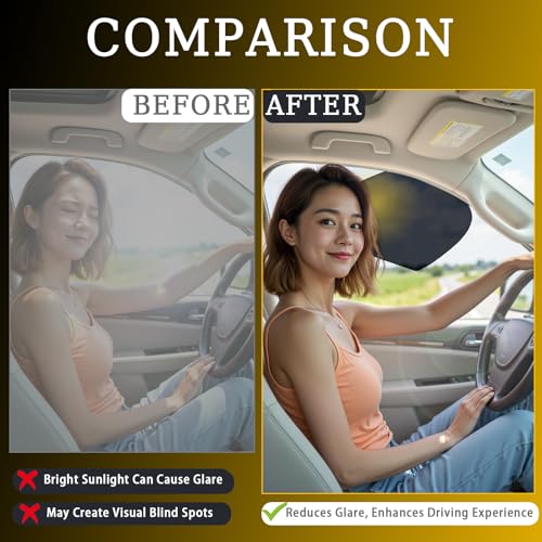 Car Window Shades(2Pack)-2026 New Upgrade Car Side Window Sunshade,Easy Install & Removable Car Window Shade for Baby,Universal Fit Design,UV Protection,Glare Shield