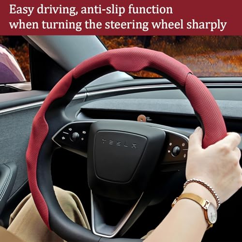 Car Steering Wheel Cover, Nappa Leather 15 Inch Snap-On 3PCS Set Vehicle Steer Wheel Wrap Protector, Non-Slip Automotive Interior Protection Accessories, Universal Fit (Black) - color: Black