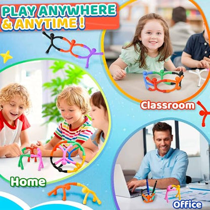 Magnetic Travel Toys for Toddlers Kids, Fidget Toys Airplane Car Travel Activities Essential,Road Trip ‌Sensory Toy Magnet People Men,Gifts Toys for 3 4 5 6 7 8 Year Old Easter Basket Stuffers -5PCS - style: Solid-5