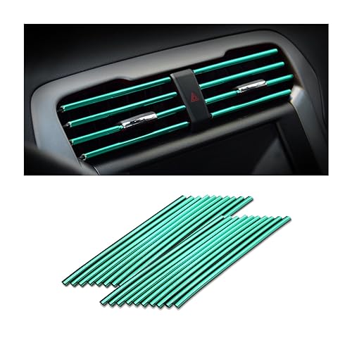Osilly 20 Pcs Car Air Conditioner Outlet Decoration Strip, Decorative Trim for Auto Air Vent Outlet, Waterproof Automotive Interior Decors for Men Women, Universal for Most Vehicles (Green) - color: Green