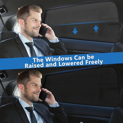 Car Window Shades for Baby - 2 Pack Sun Shade Blocker, Breathable Mesh Rear Side Window Shade Sunshade for SUV, UV Protection for Baby Family Pet, Mosquito Bug Net Window Screens for Camping - size: Large-Rear Window