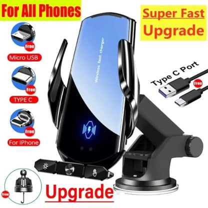 15W Car Wireless Charger Auto Magnetic Air Vent Phone Holder for iPhone 17 16 15 14 13 12 Samsung Xiaomi Induction Fast Charging Station (Silver) - color: Silver
