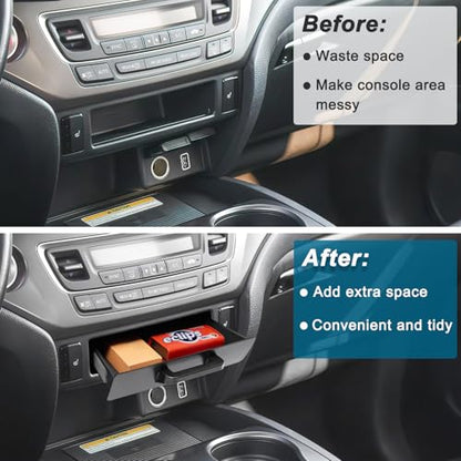 PIMCAR Removable Tray for 2016-2022 Honda Pilot/2017-2026 Honda Ridgeline/2019-2025 Honda Passport Center Console Organizer Storage Box Interior Accessories (Only Fit Models with Cubby) - size: Cente Console Drawer