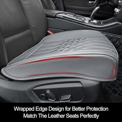 BOPUOVRE 2-Pack Leather Front Car Seat Covers - Bottom Car Seat Covers Fully Wrapped, Non-Slip and Waterproof, Fits Most Vehicles Gray - color: gray, size: 2 piece