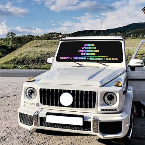 Custom Car Windshield Sun Shade Umbrella Personalized with Photo Text Design Car Sunshade Sun Visor for Front Windshield Customized Window Sunshades - color: Customized