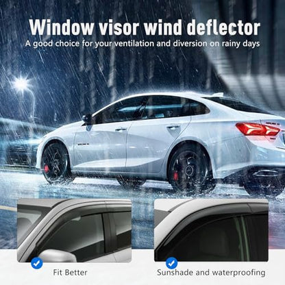 4Pcs Window Visors Vent Deflectors for Lexus RX350 RX450h 2010-2015 Tape-on Rain Guards Shade - size: RX350 RX450h 2010-2015
