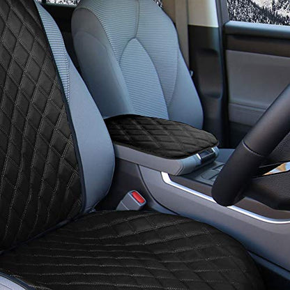 FH Group Faux Leather Diamond Pattern Center Console Armrest Cushion, Luxury Seat Box Cover Protector fits Most Cars, SUVs, and Trucks Black - color: Black, style: Console Cover (Diamond)