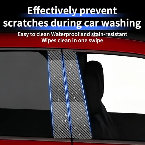 Car Door Window B C Pillar Trim Film Carbon Fiber Style for Honda CRV CR-V 2023 2024 2025 2026 Automotive Exterior Accessories Pillar Post Protection Decor TPU Sticker Cover 8-Pcs Kit