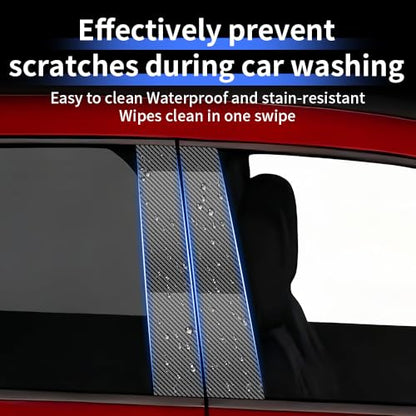 Car Door Window B C Pillar Trim Film Carbon Fiber Style for Honda CRV CR-V 2023 2024 2025 2026 Automotive Exterior Accessories Pillar Post Protection Decor TPU Sticker Cover 8-Pcs Kit