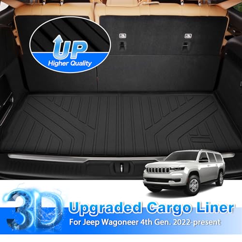 Cartist Cargo Mat for Jeep Wagoneer 2022 2023 2024 2025 2026 Trunk Mat Behind The 3rd Row TPE All Weather Cargo Liner for Wagoneer Accessories Anti-Slip - size: 6)Jeep Wagoneer【2022-2025】