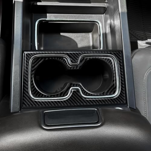 Car Front Cup Holder Panel B Sticker Carbon Fiber Decal Cover Interior Trim for Chevrolet Silverado/GMC Sierra 1500 2500HD 3500HD 2014-2018 Accessories - color: Front Cup Holder Panel B