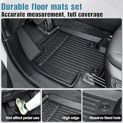 Floor Mats Cargo Mat with Backrest Mat for 2024 2025 2026 Toyota Grand Highlander 7 Seat Car Mat Accessories, All Weather TPE Cargo Liner Trunk Mat (Grand Highlander-Full Set) - size: Grand Highlander-Floor Mats Set