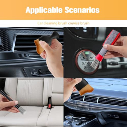 4PCS Car Detailing Brush Kit, Including 1 Ultra Soft No Scratch & 3 Vent Cleaning Brushes, Multi-Use Automotive Interior Detailing Kit, Universal for Most Vehicles - size: 4PCS