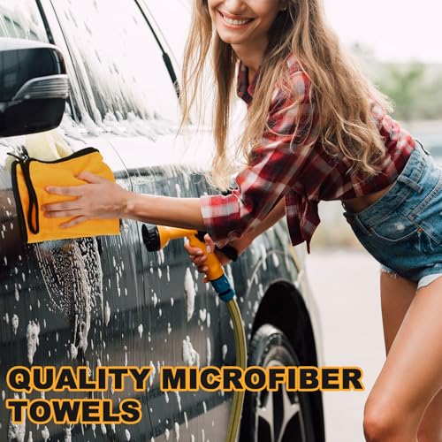 Tallew 80 Pcs Microfiber Towels:16"x16" Microfiber Drying Towels Bulk Micro Fiber Car Cleaning Cloth for Cars Drying Washing Polishing Office Windows Cleaning Household Supplies (Yellow) - color: Yellow