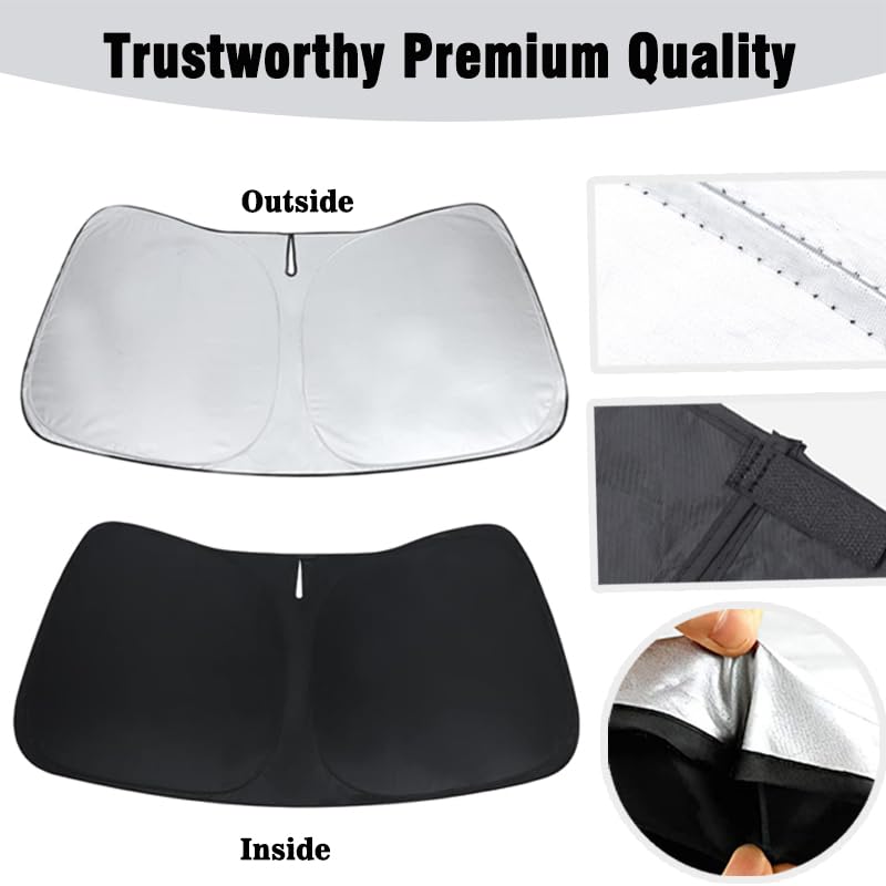 Sierra Custom Windshield Sun Shade for GMC Sierra1500/2500/3500 2019 2020 2021 2022 2023 2024 Front Window Sunshade Sun Visor 240T Shade Blocks UV Rays Car Accessories - size: GMC Sierra 2019-2024