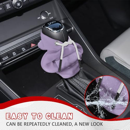 Gear Shift Hoodie, Shifter Hoodie, Funny Car Gear Shift Protector Cover, Automotive Interior Cute Gadgets Fashionable Mini Sweater Shifter Stick Knob Cover Universal for Most Vehicles (Purple) - color: Purple