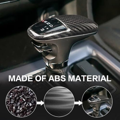 Car Gear Shift Knob Cover Accessories for Dodge Charger Challenger 2015-2023 Durango 2016-2024 Auto Interior Trim Protector Cap-Carbon Fiber Grain - size: Dodge