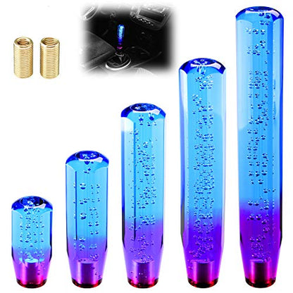 EZAUTO WRAP Shift Knob Stick Crystal Transparent Bubble Purple Blue Throw Gear Shifter 10cm - color: Blue Purple, size: 10cm