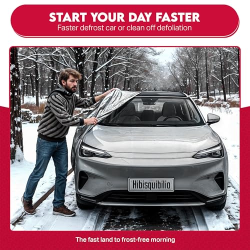 UV Resistant Winter Windshield Cover with Reflective Straps – Breathable Hail Cover - Windproof & Dustproof | 6-Layers Waterproof Sedan Car Cover for All Weathers for Sedan & Trucks