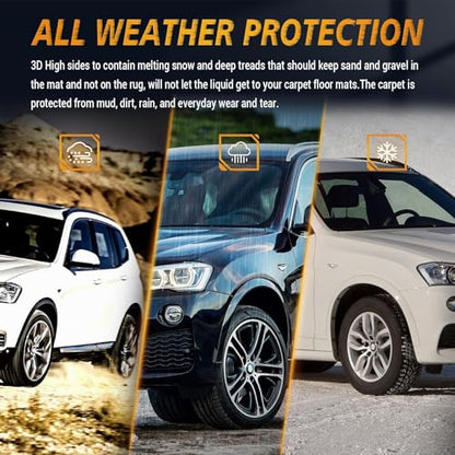 All Weather Floor Mats Compatible with 2011-2017 BMW X3 F25, 3D TPE Rubber Full Cover Protection Car Mats Full Set Liners Black - color: for 2011-2017 BMW X3