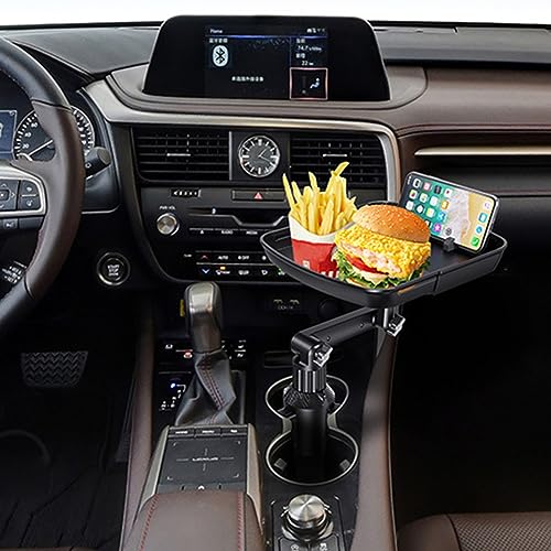 Cup Holder Tray Table, Car Drink Holders Tray, 360º Rotation Adjustable Stretchable Non-Slip Car Tray for Eating, Portable Car Interior Organizer Accessories(Size:6-7.95x6.75inch)