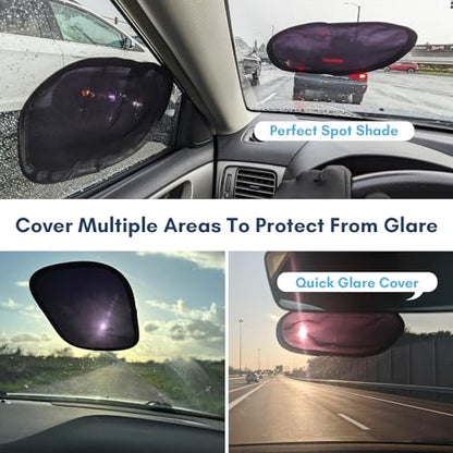 Miniature Static Cling Car Window Shades, Removable Tint for Car Windshield Covers Blocks Sun Glare Patch Sun Screen Car Sun Shade for Side Window Baby, Driver Window Sunshade, Glare Visor 4 Pack - size: 4 Pack
