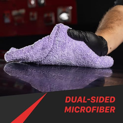 Maxshine 16”x24” Edgeless Purple Microfiber Towel (500GSM) - Double-Sided, Plush Car Drying Towel for Detailing - Professional Auto Detailing - color: Purple, size: 16" x 24"