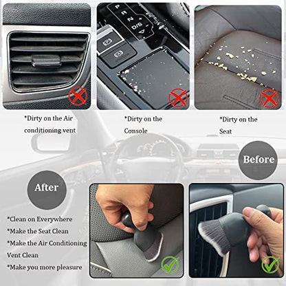 Car Interior Detailing Brush 1PC,Car Brushes for Detailing Interior,Soft Car Detailing Brush,Universal Car Brush Tool(Black+White) - color: Black+White