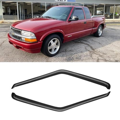 Window Visor for 1994-2004 Chevy S10/GMC Sonoma, 1995-2005 S10 Blazer/S15 Jimmy, Rain Guards Shields Vent Deflector Shade Wind Dark Smoke for 1996-2000 Isuzu Hombre, Tape-On, 2PCS - style: For 1994-2004 | Chevy S10/ GMC Sonoma | Out-Channel