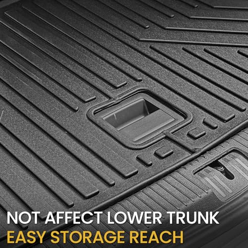 Cargo Mat with Backrest Mats for Volkswagen VW Atlas 6/7 Seats 2018-2025 2026 Car Mat Accessories(Not Fit Cross Sport), All Weather TPE Trunk Cargo Liner(Cargo Mat with Backrest Mats) - style: Cargo Mat with Backrest Mats