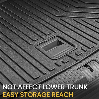 Cargo Mat with Backrest Mats for Volkswagen VW Atlas 6/7 Seats 2018-2025 2026 Car Mat Accessories(Not Fit Cross Sport), All Weather TPE Trunk Cargo Liner(Cargo Mat with Backrest Mats) - style: Cargo Mat with Backrest Mats