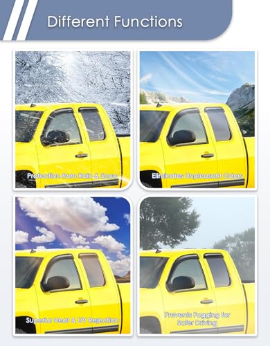 Extra-Thick Window Rain Guard for Dodge Ram 1500 2002-2008 Quad Cab&2500/3500 2003-2009 Extended Cab Rain Guards Side Window Visors Truck Vent Visor Window Deflectors Vent Shades - size: 2002-2008 Ram 1500 Quad Cab/2003-2009 2500&3500